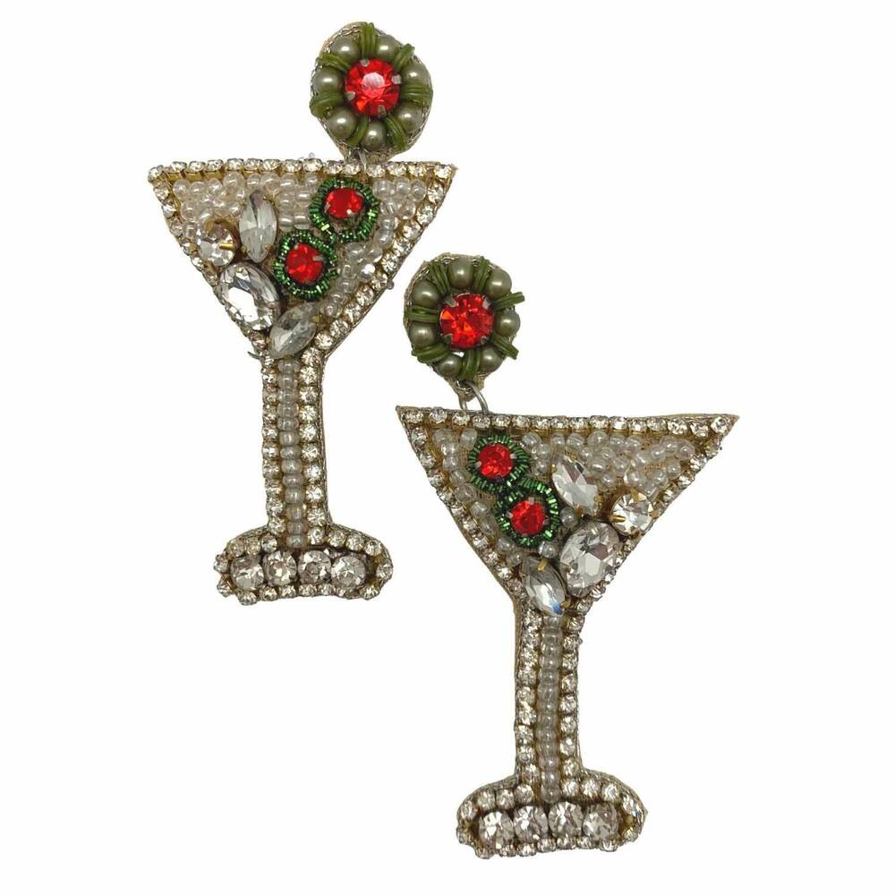 NEW ALLIE BEADS women's martini earrings in multi